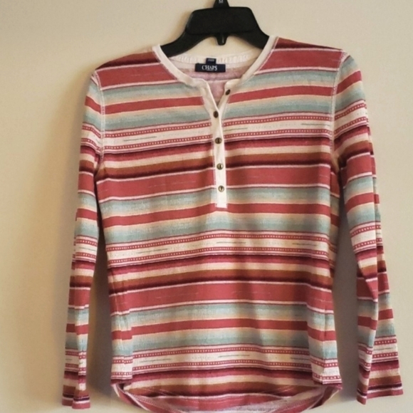 Chaps sport striped t-shirt size M - Picture 2 of 9